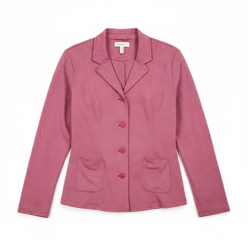 Lunn Lilith Red Striped Jersey Casual Shirt Jacket Women’s 4 Lagenlook